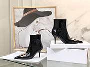 	 Kitlife Balenciaga Black BB Patent Leather Ankle Long Boots - 5