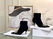 	 Kitlife Balenciaga Black BB Velvet Leather Ankle Long Boots - 5