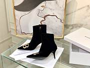 	 Kitlife Balenciaga Black BB Velvet Leather Ankle Long Boots - 4