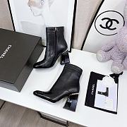 Kitlife Chanel 16B CHAIN-TRIM CAP TOE ANKLE BOOTS BLACK LEATHER  - 3