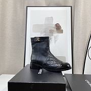 Kitlife Chanel Flat Back Ankle Boots Black Leather  - 1