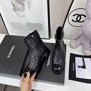 Kitlife Chanel Flat Back Ankle Boots Black Leather  - 4