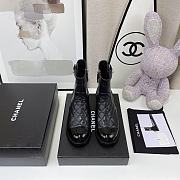 Kitlife Chanel Flat Back Ankle Boots Black Leather  - 2