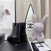 Kitlife Chanel Flat Back Ankle Boots Black Leather  - 3