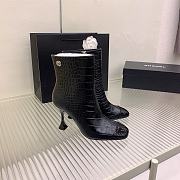 Kitlife Chanel Black/White/Yellow 19a Métiers D'art Paris Croc Embossed Leather Ankle Heels Boots - 2