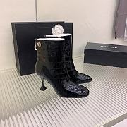  Kitlife Chanel Black/Gold 19a Métiers D'art Paris CrocPatent Leather Ankle Heels Boots - 2