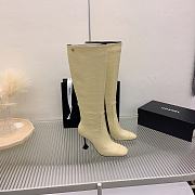 	 Kitlife Chanel Black/White/Yellow 19a Métiers D'art Paris Croc Embossed Leather Ankle Heels Long Boots - 1