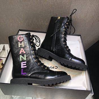 	 Kitlife Chanel Laced Black Leather Boots