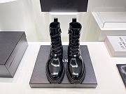 Kitlife Chanel Lace Up Combat Patent Leather Black Boots - 3