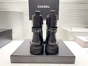 	 Kitlife Chanel Lace Up Combat Soft Leather Black Boots - 2