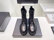 	 Kitlife Chanel Lace Up Combat Soft Leather Black Boots - 4