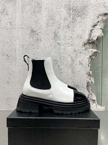 Kitlife Chanel Chelsea Ankle Boots Blac/White/Beige