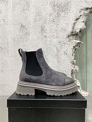 	 Kitlife Chanel Chelsea Ankle Velvet Leather Boots Black/White/Beige - 2
