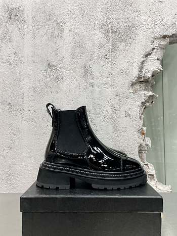 	 Kitlife Chanel Chelsea Ankle Patent Leather Boots 