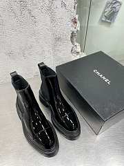 	 Kitlife Chanel Chelsea Ankle Patent Leather Boots  - 4