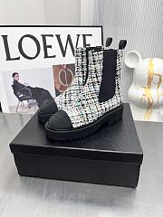 Kitlife Chanel Chelsea Tweed Black Leather Boots  - 2