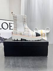 	 Kitlife Chanel Chelsea Tweed White Leather Boots - 1