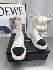 	 Kitlife Chanel Chelsea Tweed White Leather Boots - 3