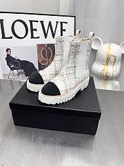 	 Kitlife Chanel Chelsea Tweed White Leather Boots - 2