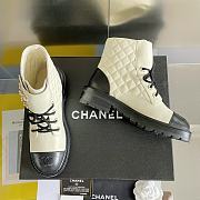 Kitlife Chanel Combat Boot Lambskin Calfskin Quilted Leather White - 4