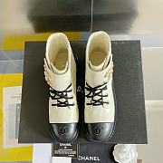 Kitlife Chanel Combat Boot Lambskin Calfskin Quilted Leather White - 3