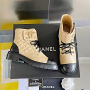 Kitlife Chanel Combat Boot Lambskin Calfskin Quilted Leather Beige - 5