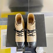 Kitlife Chanel Combat Boot Lambskin Calfskin Quilted Leather Beige - 4
