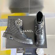 Kitlife Chanel Combat Boot Lambskin Calfskin Quilted Leather Black - 4