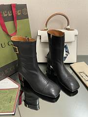 Kitlife Gucci Buckled black leather ankle boots - 1