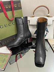 Kitlife Gucci Buckled black leather ankle boots - 6