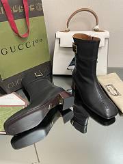 Kitlife Gucci Buckled black leather ankle boots - 5