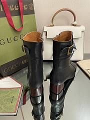 Kitlife Gucci Buckled black leather ankle boots - 3