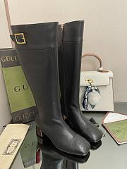 	 Kitlife Gucci Buckled black leather ankle high-knee boots - 1