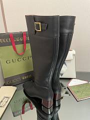 	 Kitlife Gucci Buckled black leather ankle high-knee boots - 4
