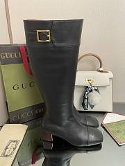 	 Kitlife Gucci Buckled black leather ankle high-knee boots - 3