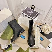 	 Kitlife Gucci Flat Boots Black Leather Small GG Logo - 5