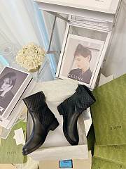 	 Kitlife Gucci Flat Boots Black Leather Small GG Logo - 3