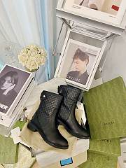 	 Kitlife Gucci Flat Boots Black Leather Small GG Logo - 2