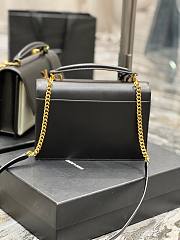 Kitlife YSL Sunset Medium Top Handle In Smooth Leather Black and White - 25x18x5cm - 3