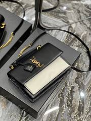 Kitlife YSL Sunset Medium Top Handle In Smooth Leather Black and White - 25x18x5cm - 2