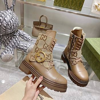 Kitlife Gucci Ankle Boots GG Blondie Logo Brown