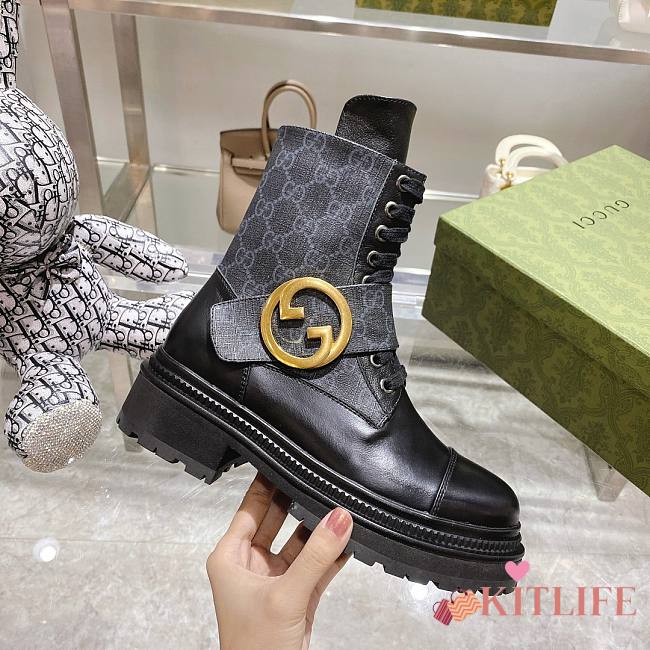 	 Kitlife Gucci Ankle Boots GG Blondie Logo Black - 1