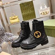 Kitlife Gucci Ankle Leather Nylon Boots GG Blondie Logo Black - 5