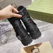 Kitlife Gucci Ankle Leather Nylon Boots GG Blondie Logo Black - 4