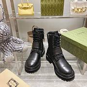 Kitlife Gucci Ankle Leather Nylon Boots GG Blondie Logo Black - 2