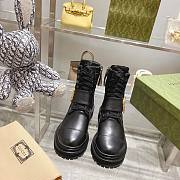 Kitlife Gucci Ankle Leather Nylon Boots GG Blondie Logo Black - 3