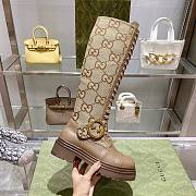 Kitlife Gucci Ankle Long Boots GG Blondie Logo Brown/Black - 1