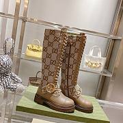 Kitlife Gucci Ankle Long Boots GG Blondie Logo Brown/Black - 5