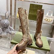Kitlife Gucci Ankle Long Boots GG Blondie Logo Brown/Black - 2