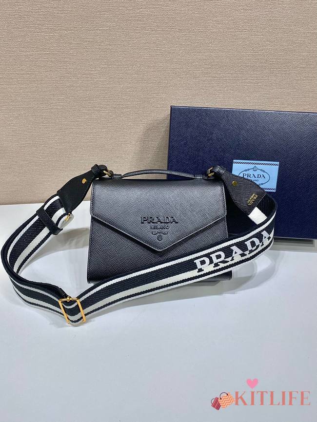 Kitlife Prada Monochrome Saffiano and leather black bag - 21x14x.65cm - 1